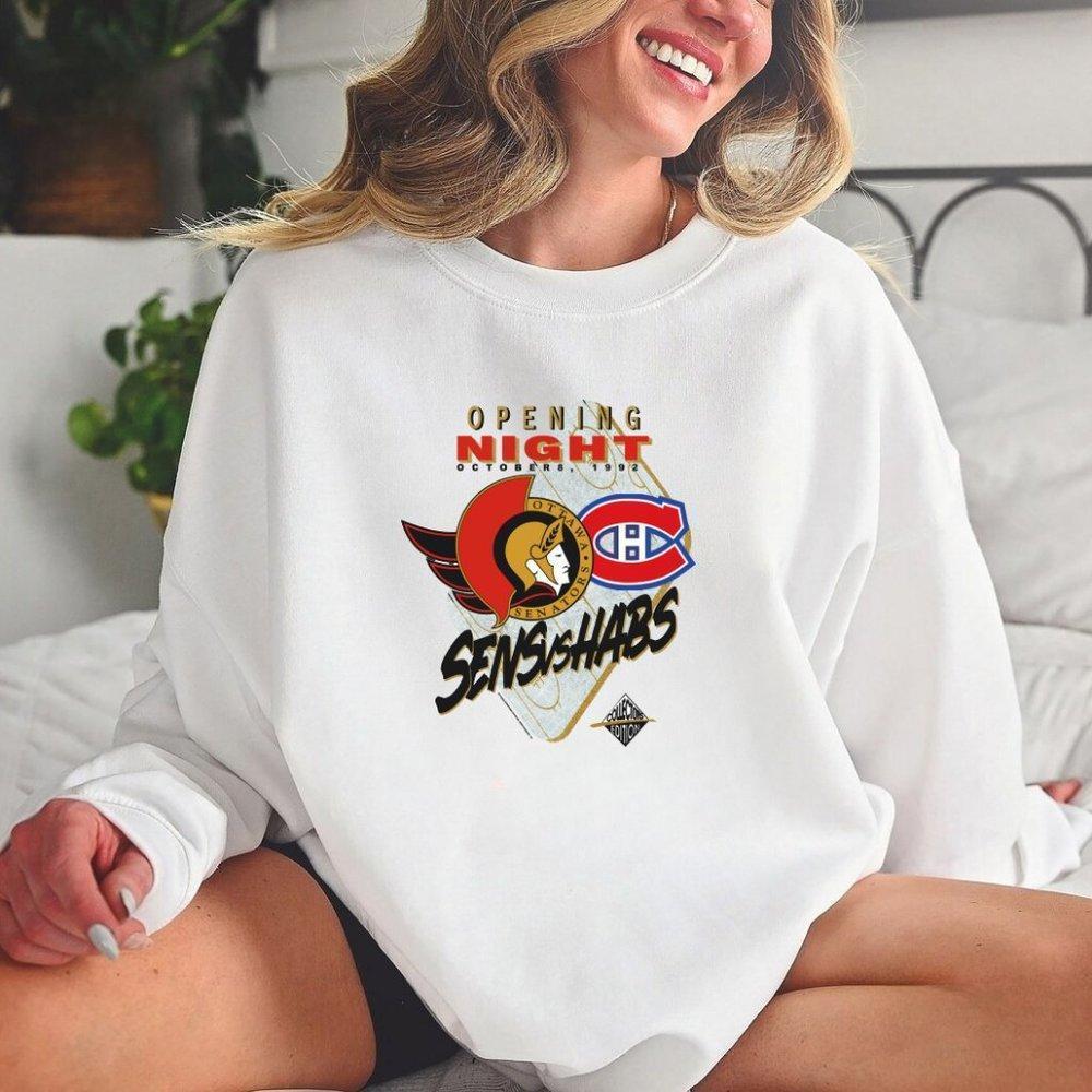 Ottawa Senators Vs Montreal Canadiens Hockey White Sweatshirt, Unisex Sweatshirt